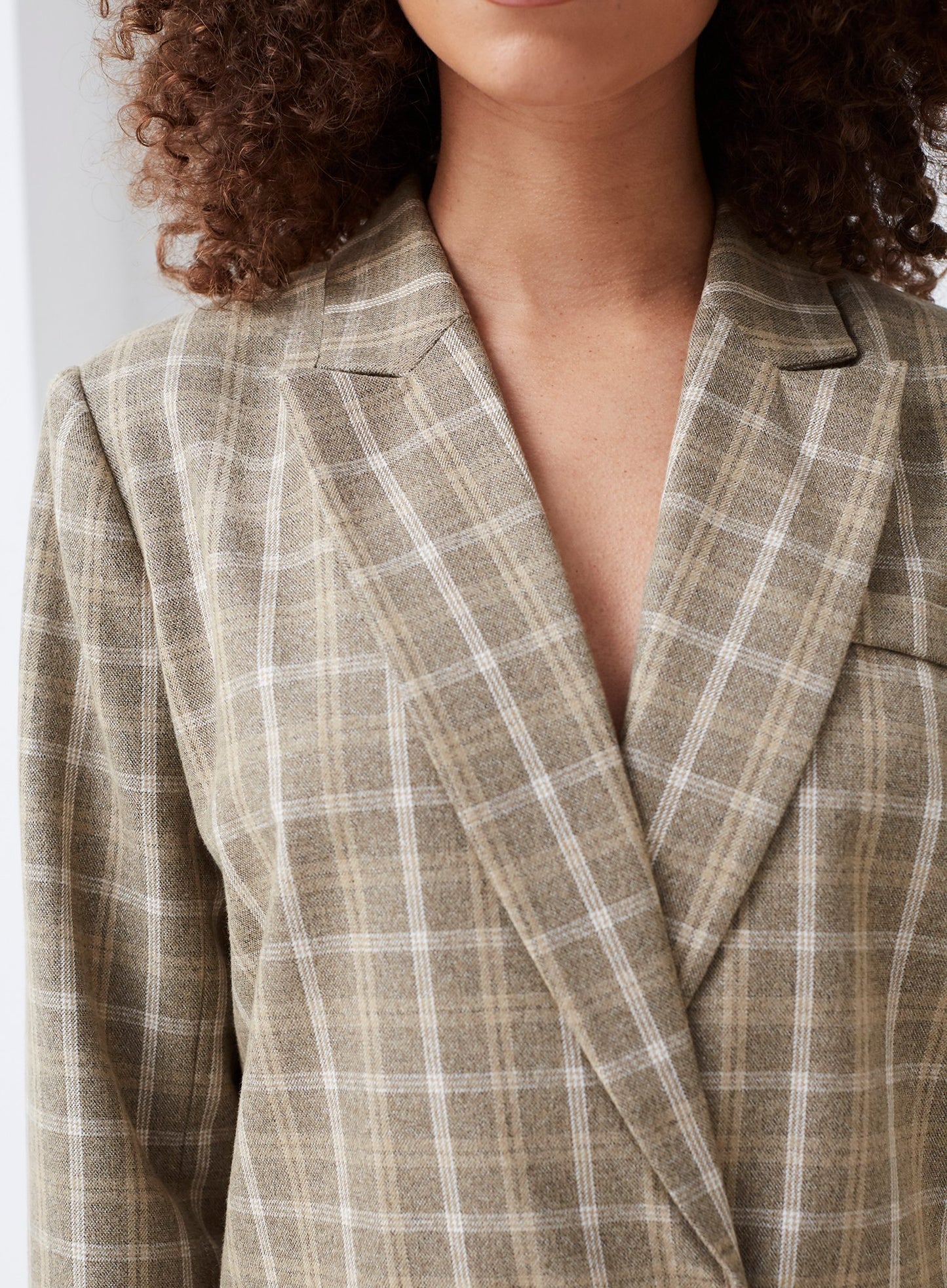 Chance Oversized Blazer Beige Check