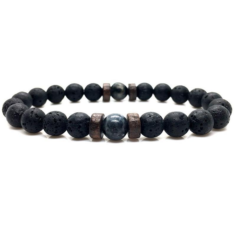 Natural Lava Stone Beads Bracelet