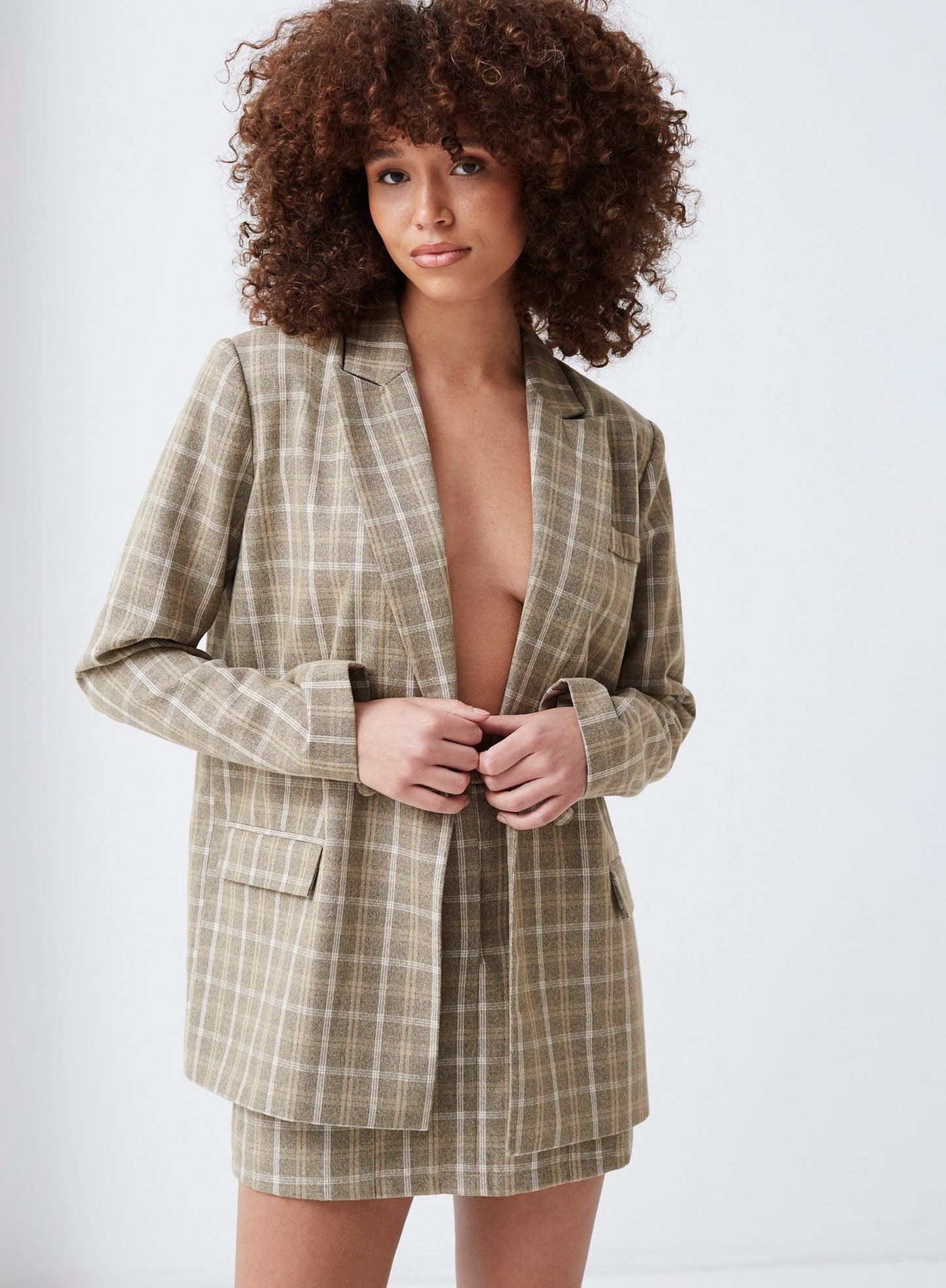 Chance Mini Skirt Beige Check