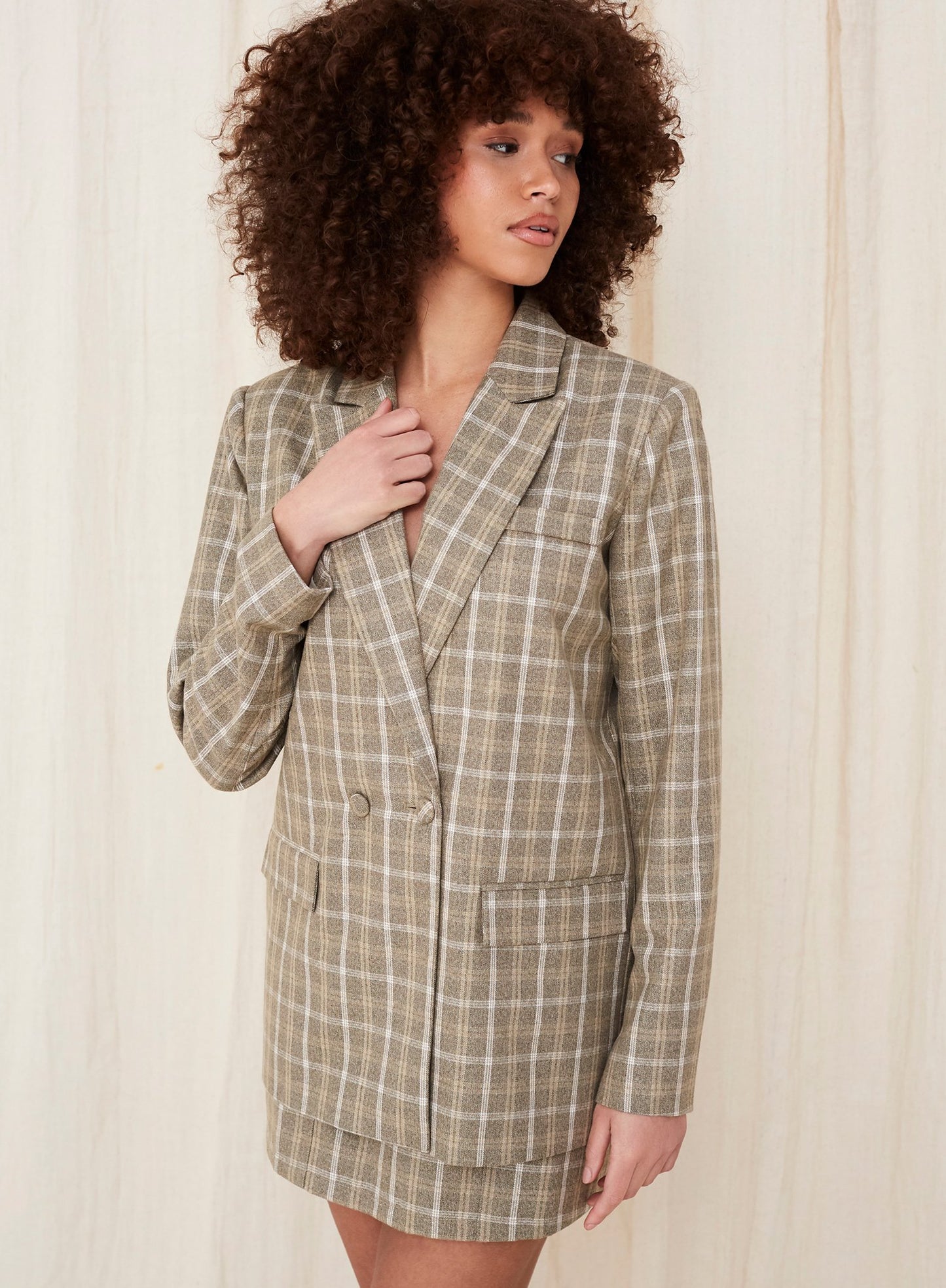 Chance Mini Skirt Beige Check