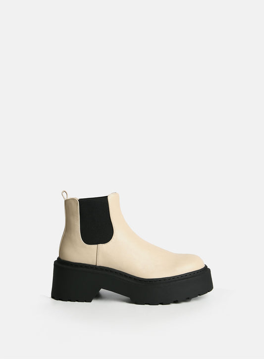 Ellis Chunky Chelsea Boots Cream