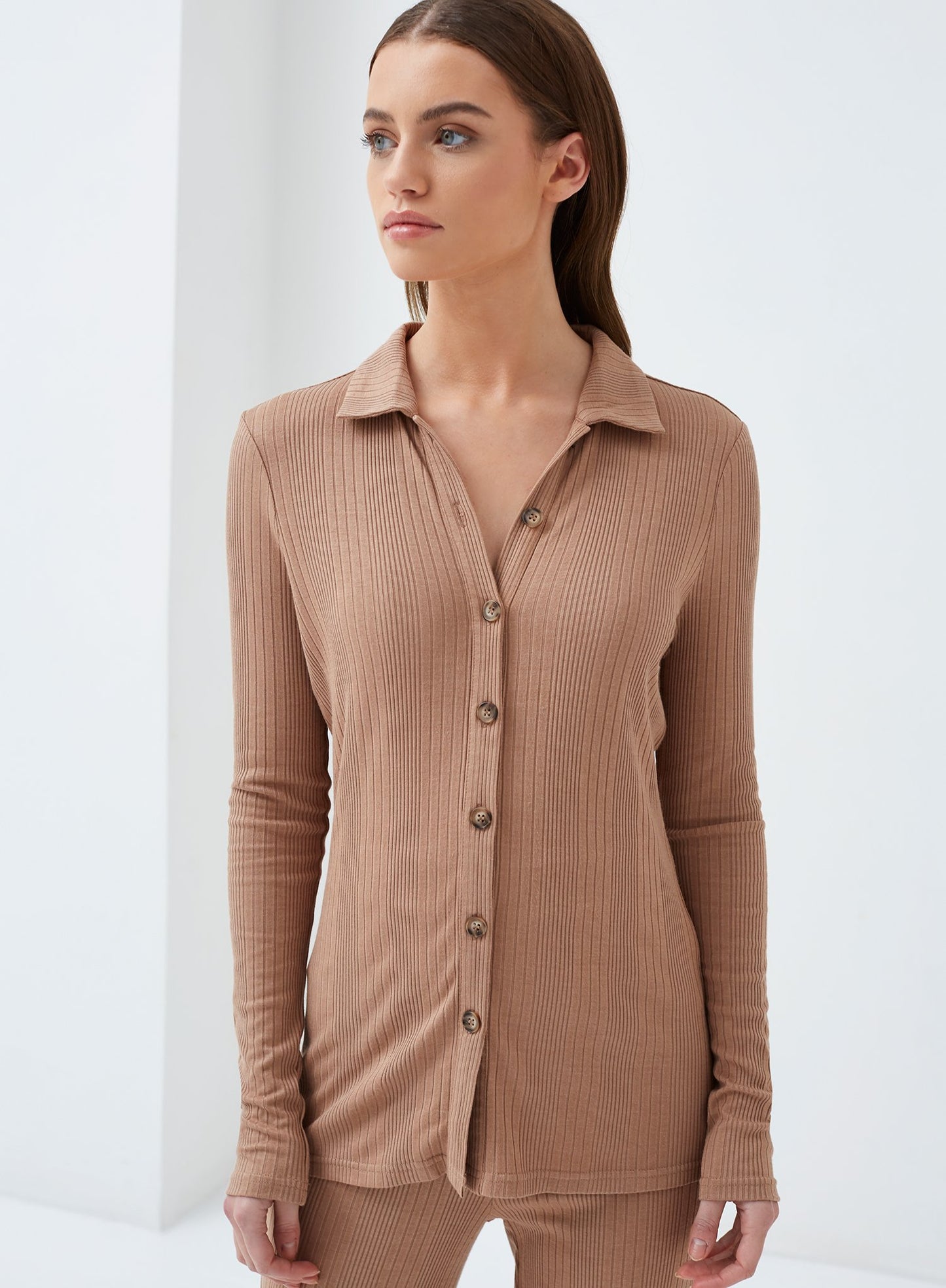 Rogue Button Front Top Nude