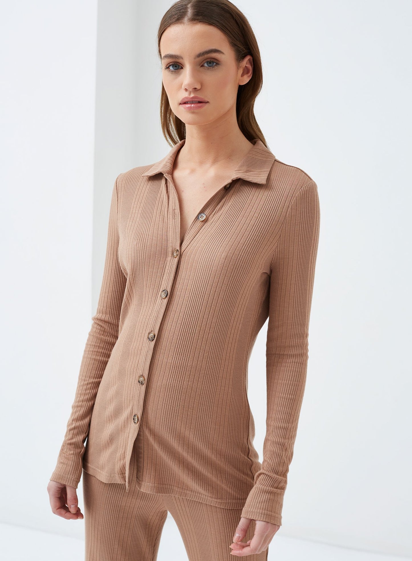 Rogue Button Front Top Nude