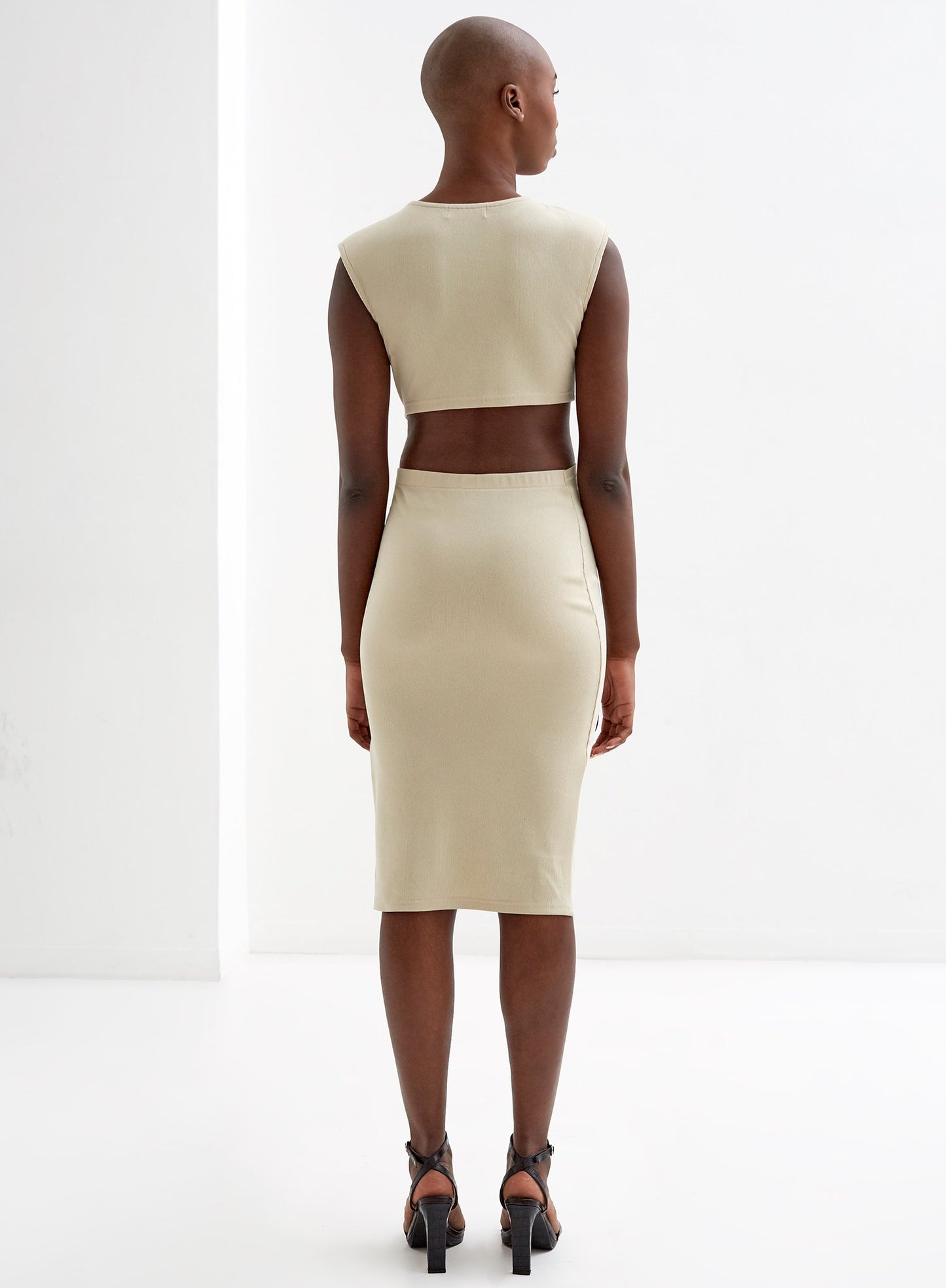 Vita Cut Out Dress Nude